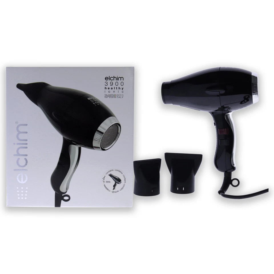 3900 Healthy Ionic Hair Dryer - Black-Silver by Elchim for Unisex - 1 Pc - Image 1 of 1