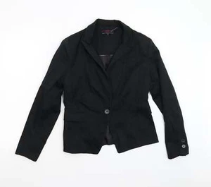 New Look Womens Black Cotton BlendBlazer Size 14 - Picture 1 of 12