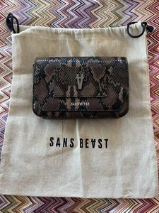 Sans Beast Dark Brown & Black Snakeskin Clutch / Belt Bag - Picture 1 of 4