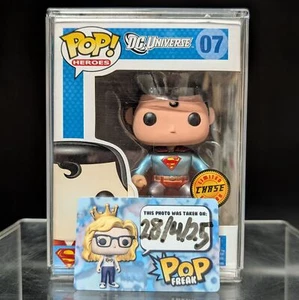 FUNKO POP! Vinyl Heroes RARE DC Universe #07 Superman Metallic Chase [VAULTED] - Picture 1 of 7
