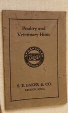 Poultry And Veterinary Hints Booklet  S.F. Baker & Co. Keokuk, Iowa