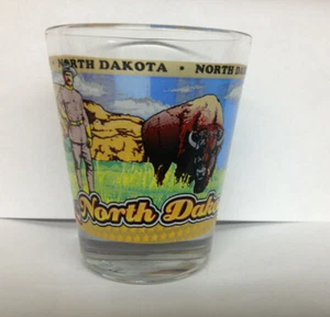 NORTH DAKOTA STATE WRAPAROUND SHOT GLASS SHOTGLASS NEW  - Picture 1 of 1
