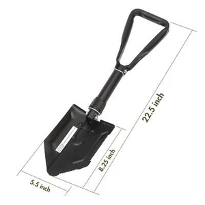 Heavy Duty Steel Folding Shovel, Black, Model - Picture 1 of 9