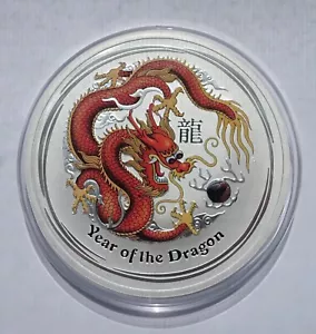2012 Australia 10 Oz Year of the Dragon Lunar II Series $10 Silver Colored Coin - Picture 1 of 11