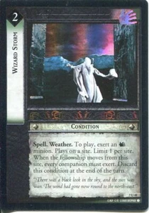 Lord Of The Rings CCG Foil Card MoM 2.U48 Wizard Storm - Foto 1 di 1
