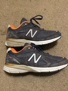 New Balance 990v4 Navy Gray Orange W990NV4 Made In USA Women’s Size 8.5 - Picture 1 of 6