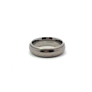 Triton Titanium Domed w/ Satin Center Polished Beveled Step Edge 6mm Band Ring - Picture 1 of 2