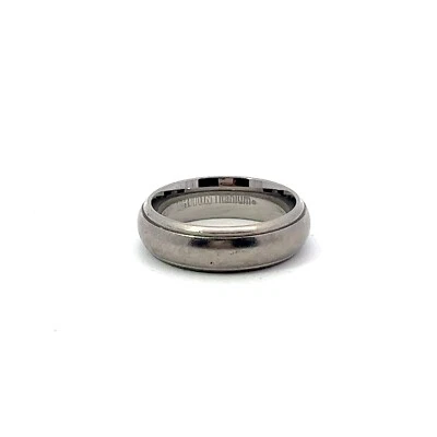 Triton Titanium Domed w/ Satin Center Polished Beveled Step Edge 6mm Band Ring - Image 1 of 2