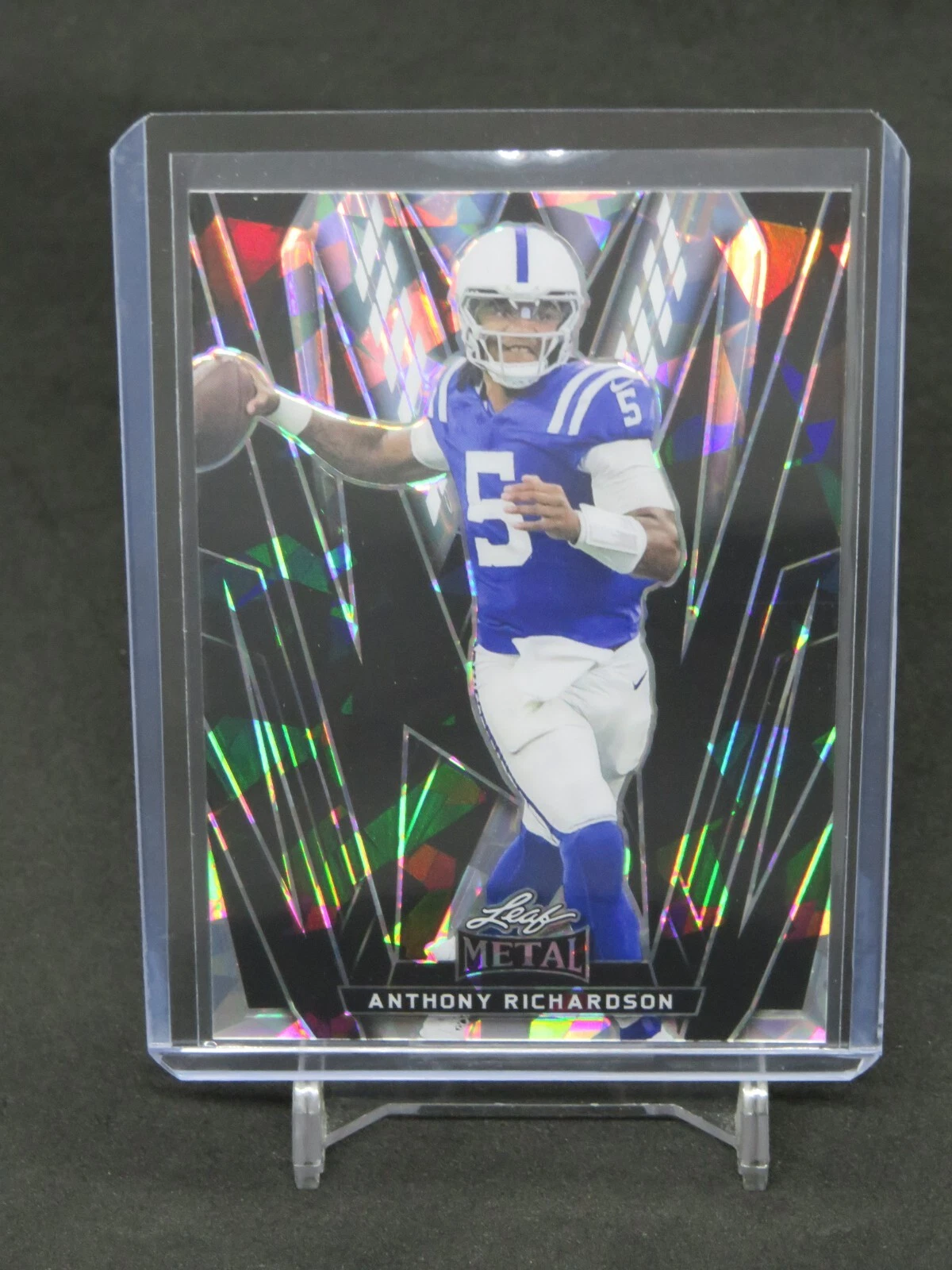 2024 LEAF METAL FOOTBALL ANTHONY RICHARDSON BLACK CRYSTAL /4 COLTS AS2