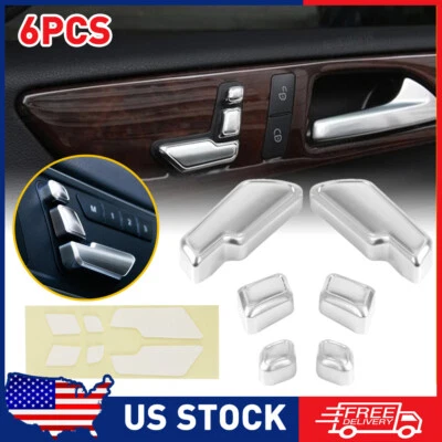 Door Seat Adjust Chrome Button Switch Cover Trim For Mercedes-Benz B250 C350 E63 - Image 1 of 4