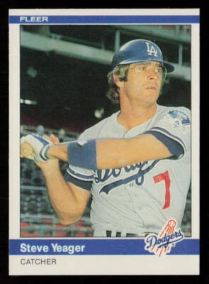 1984 Fleer Steve Yeager #117 Los Angeles Dodgers Baseball Card - Image 1 of 2