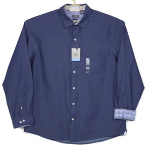 Van Heusen Originals Slim Fit Shirt Wrinkle Free XL 17 17.5 Blue Long Sleeve - Picture 1 of 12