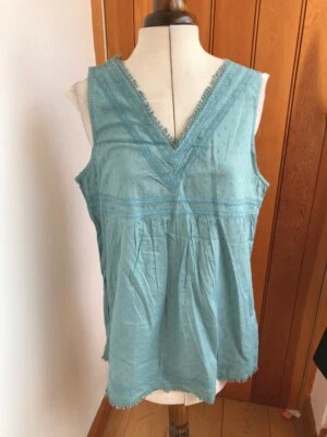 la redoute ropa deportiva verde mar azul pompón crochet encaje camisola top chaleco 18  Foto 1 de 4