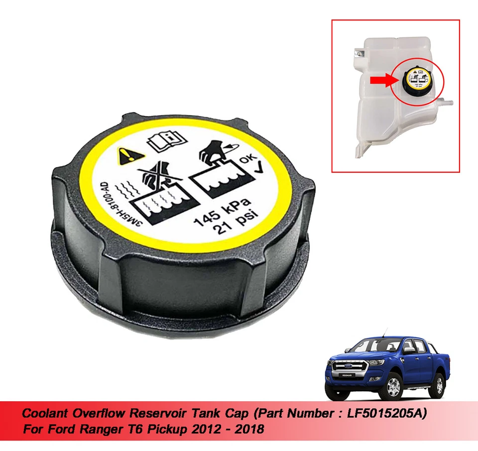 Coolant Reservoir Overflow Tank Cap Fit Ford Ranger T6 2012 2013 - 2018 - Image 1 of 4