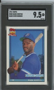 Mark Whiten 1991 Topps Rookie Card #588 Rare Error Card SGC 9.5 Mt+ (Best @ SGC)