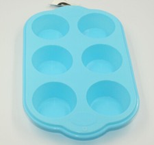 6 Tazza grande in silicone Chignon/Muffin Vassoio antiaderente Tin Vassoio da forno Pudding Mold blu