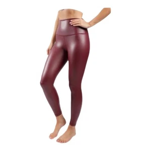 90 Degree Women XS Red Super high rise Faux Leather Ankle length workout legging - Picture 1 of 9