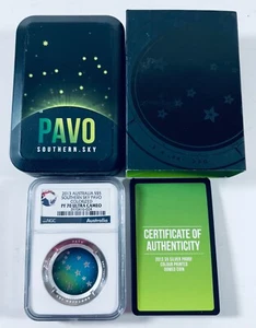 2013 Australia $5 Silver Southern Sky Pavo Colorized NGC PF-70 Ultra Cameo - Picture 1 of 3
