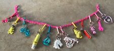 Vintage 80's Bell Charm Necklace Plastic Clip On Retro 12 Charms!