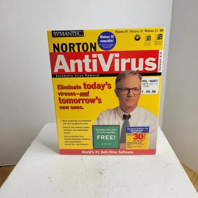 Norton AntiVirus 5.0 Windows NT, 95, 98 and 3.1 DOS New Sealed - Image 1 of 4