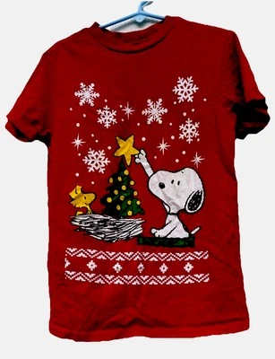 Peanuts Kids Activewear Graffic T Shirt Size XS Red Short Sleeves Classic - Image 1 of 4