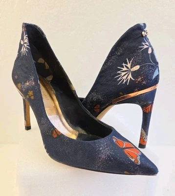 Zapatos de corte TED BAKER para mujer Saviop estampados azul marino floral brillante talla 36 EE. UU. 5,5 Foto 1 de 4