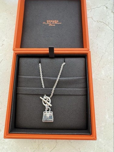 HERMÈS Collana amuleto Hermes Birkin argento 925 usata in ottime condizioni 40 cm senza scatola