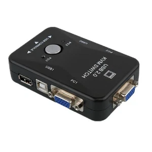 USB VGA KVM Switch Box For Mouse Keyboard Monitor Sharing 2 Computer PC 2 Ports - Picture 1 of 10