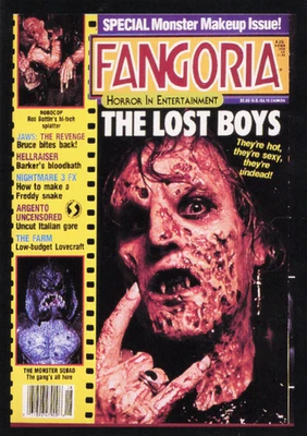 Tarjeta coleccionable de terror de la revista Fangoria 1992 #33 "The Lost Boys" con cargador superior Foto 1 de 2