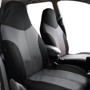 FH Group Highback Front Bucket Seat Covers For Car SUV Van Auto Gray Black - Imagen 1 de 3