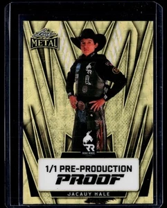 2024 Hoja Metal Bull Riding #1/1 Super Dorado Prismático Jacauy Hale Prueba - Imagen 1 de 2