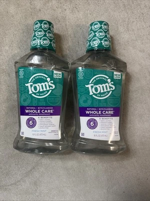 Enjuague bucal Tom's Of Maine fresco como nuevo cuidado integral 16 OZ (2 botellas) Foto 1 de 4