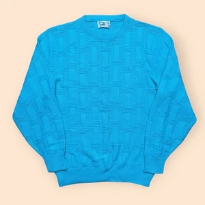 Vintage Christian Dior 1980s Cable Knit Sweater Teal Green Men’s Medium Vtg 80s - Picture 1 of 5