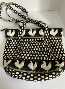 1998 Vera Bradley Tasche Chanticleer Multi Tote Hahn Hühnerei LESEN - Bild 1 von 10