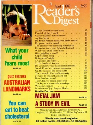 Reader's Digest Aust. - April 1989 - Eiffel, Sharansky, August Macke, Tom Clancy - Image 1 of 2