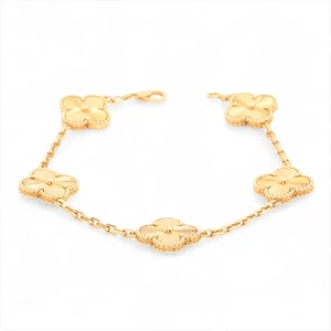 Pulsera Van Cleef & Arpels Vintage Alhambra Guilloche 5P 750 (YG) 18,9 g VCARP3JK - Imagen 1 de 7
