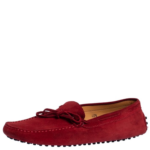 TOD’S Mocassini slip on fiocco Tod's For Ferrari in pelle scamosciata rossa taglia 40 5