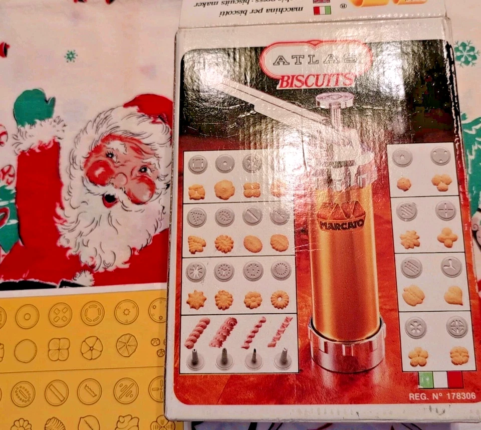 Marcato VINTAGE Atlas Italy Spritz Cookie Biscuit Press Copper 19 Discs 4 Tip🎄 - Image 1 of 4