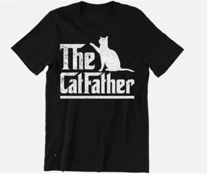 The Catfather T-Shirt Cat Dad Pet Lover Gift Ideas Fathers Day Daddy Tee Shirt - Picture 1 of 3