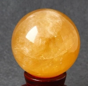 100MM+SAND Natural Citrine Calcite Quartz Crystal Sphere Ball Healing Gemston!!! - Picture 1 of 3