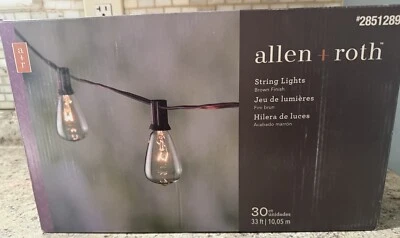 33 Ft Light Plug-in Brown Indoor/Outdoor LED Edison Style String Lights - Изображение 1 из 4