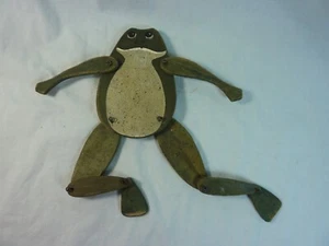 Arte popular madera rana articulada-ajustable-colgable-hecha a mano - Imagen 1 de 5
