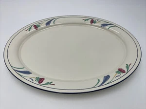Lenox Poppies on Blue 14 1/2” W Oval Serving Platter Made In The USA EUC - Picture 1 of 8
