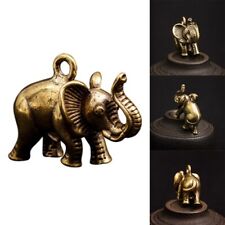 Unique Hand painted Solid Copper Elephant Keychain Chain Pendant for Collection