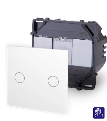 Touch Serientaster 2-fach Taster 12/24V Niederspannung Impulsschalter LUXUS-TIME - Bild 1 von 4