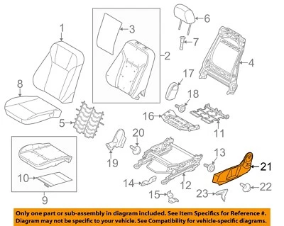 Componentes del asiento del conductor Ford OEM 11-19 Fiesta - Cubierta exterior BE8Z5462187CB Foto 1 de 2