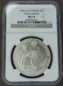 1995-D Paralympic Blind Runner Unc Silver Dollar NGC MS 70 Commemorative $1 - Picture 1 of 4