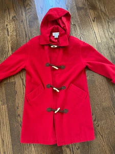 Chaqueta para mujer Talbots capucha roja botones de invierno 100 % lana talla 6 ~ HERMOSA ~  - Imagen 1 de 10