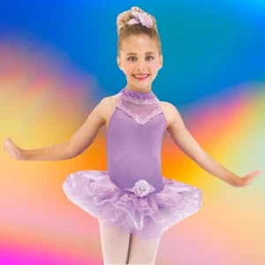 All A Flutter Child X-Small Dance Costume Lilac Ballet Tutu Dress & Headpiece - Picture 1 of 4