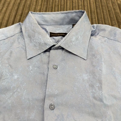 Jhane Barnes Shirt Mens XXL Blue Silk Blend Long Sleeve Disco Dress Casual Shirt - Image 1 of 4